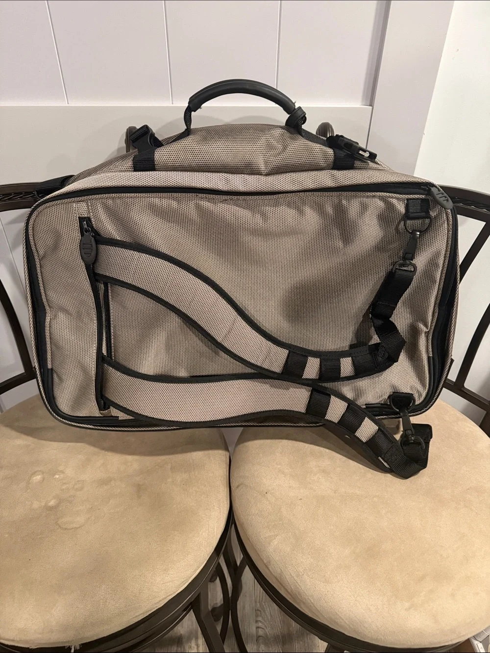 Tumi Men's Khaki Laptop Brief/Book bag with Black Accents